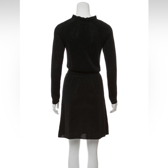 TORY BURCH Mod Metallic Stretch Little Black Dress - Picture 3 of 6